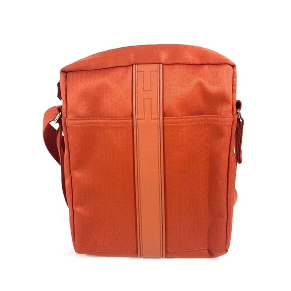 HERMES Pochette Acapulco Bandouliere PM Crossbody Shoulder Bag Nylon Orange - Picture 1 of 16